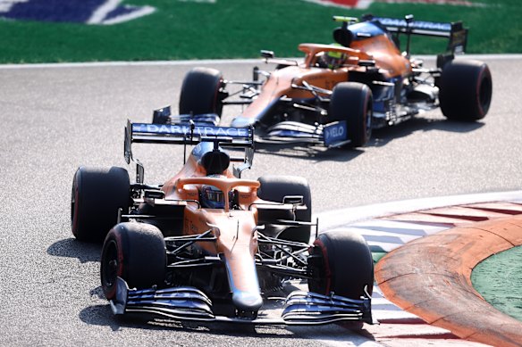 Daniel Ricciardo driving the McLaren F1 Team MCL35M Mercedes. 