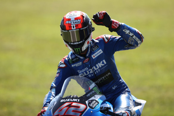 Alex Rins is triumphant at the MotoGP of Australia at Phillip Island.