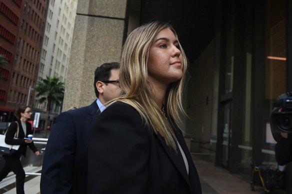 Brittany Higgins outside the Federal Court in November last year.