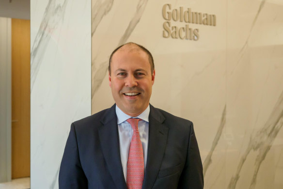 Josh Frydenberg at Goldman Sachs Melbourne office after joining the investment bank as an adviser.