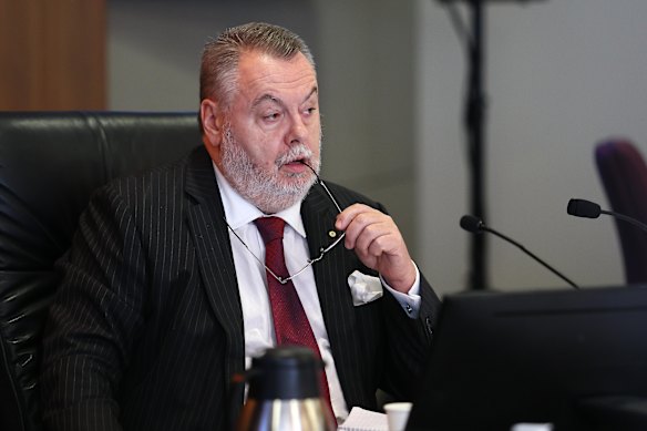 Commissioner Stuart Wood at the commission of inquiry on Wednesday.