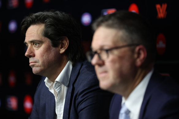 AFL chief executive Gillon McLachlan and AFL Players Association boss Paul Marsh.