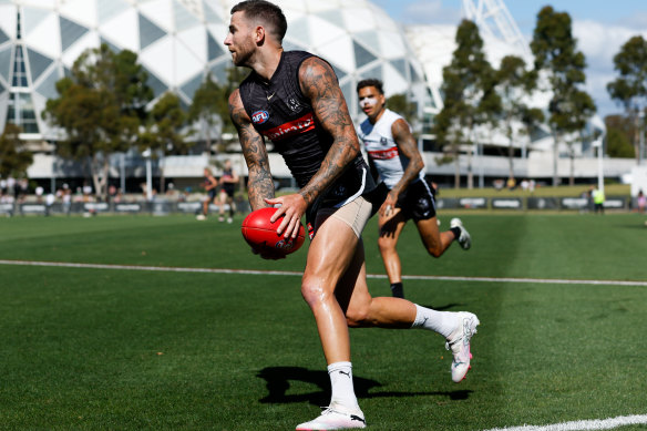 Jeremy Howe on the training track last month.