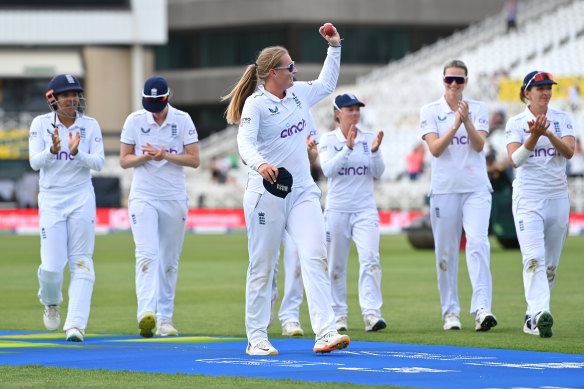 Spinner Sophie Ecclestone starred for England, claiming five Australian scalps in each innings.