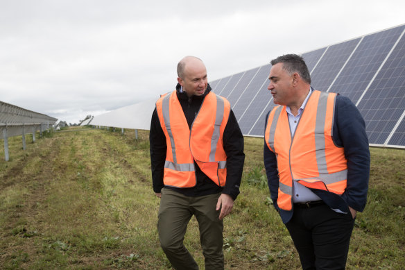 Frequent battles: NSW Environment Minister Matt Kean (left) has repeatedly clashed with Nationals leader and Deputy Premier John Barilaro.