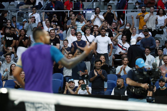 Nick Kyrgios draws a crowd wherever ge goes.