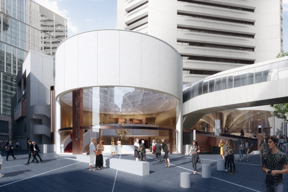 An artist's impression of the Theatre Royal, MLC Centre (view from King Street).