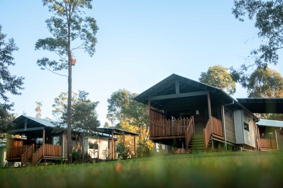 Expect wildlife quite literally at your door at The Crocodile Hunter Lodge cabins.