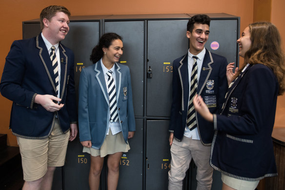 Year 12 students Harrison Segerstrom, Mimi Silberstein, Emanuel Shariev and Mia Achhorner.