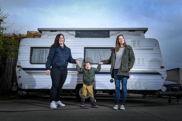 Anastasia Scales with partner Miss Carruthers and their son Okana Carruthers. 