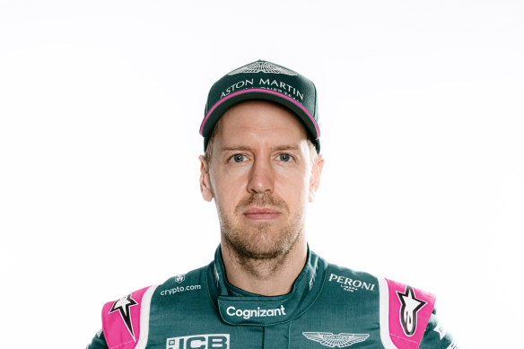 Sebastian Vettel in his new team colours.
