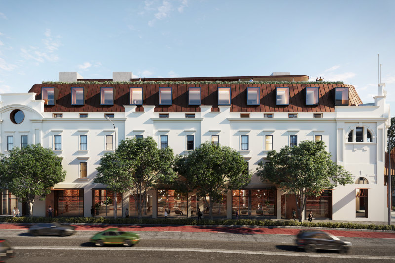 An artist’s impression of the 25hours hotel which will feature a rooftop bar.