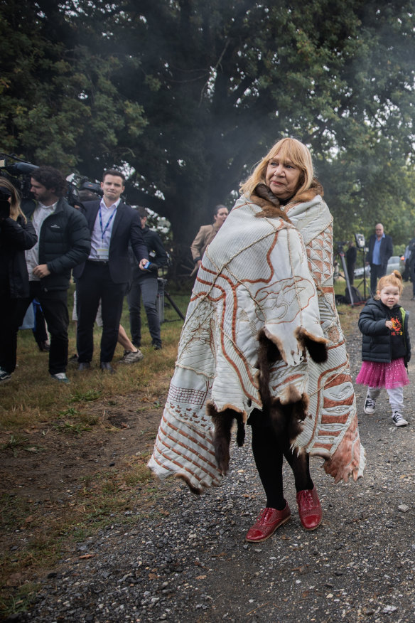 Aunty Geraldine Atkinson at the launch of the Yoo-rrook Justice Commission in 2021.