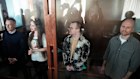 From left, Russian journalists Konstantin Gabov, Antonina Favorskaya, Artem Kriger and Sergey Karelin in a Moscow court appearance last year.
