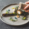 Pan-fried Murray cod, charred leek and shellfish cream at Muse Restaurant.