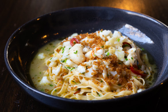 Spanner crab tagliatelle with house-made noodles. 
