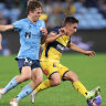 Mariners on track for home grand final after beating nine-man Sydney FC
