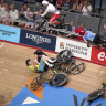 Cyclist catapults into crowd after horror velodrome crash
