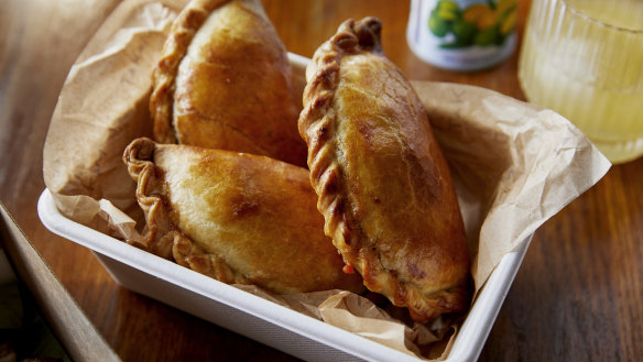 Chicken and vegetable empanadas.