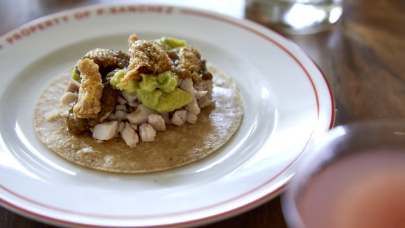 Chicken carnitas taco.
