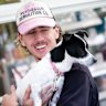 Jake Dobrin is reunited with Elbie, his two-year-old Jack Russell, at Collaroy Veterinary Hospital.