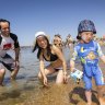 Beach and bay provide relief from heatwave