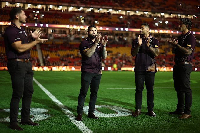 Broncos apologise after chaotic send-off for departing captain Adam Reynolds