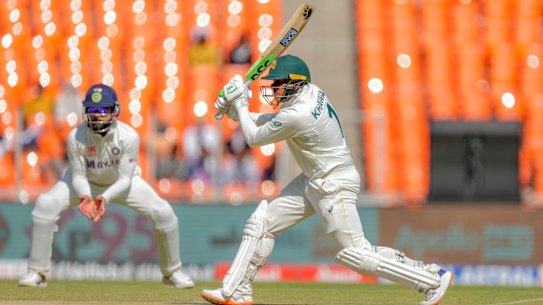 Usman Khawaja closes in on another Test hundred.