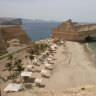 A resort beach in Muscat, Oman. 