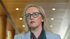 Jo Tarnawsky at a press conference at Parliament House on Thursday morning.