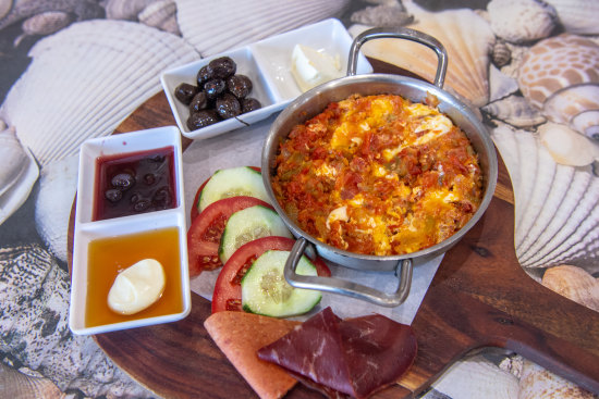 The ottoman breakfast with menemen.