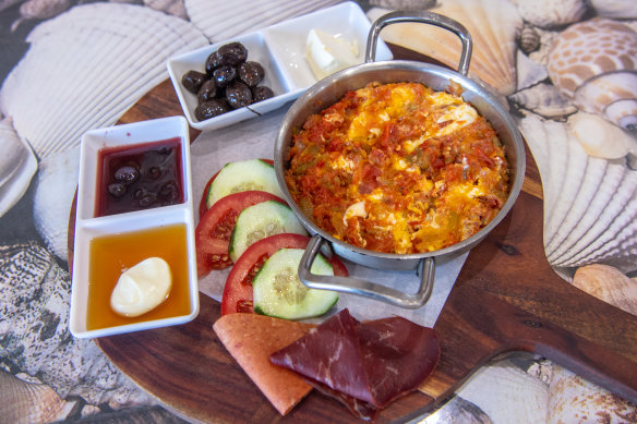 The ottoman breakfast with menemen.