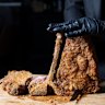 Bistecca fritta, a crumbed T-bone steak pan-fried in clarified butter then finished in the oven, is carved tableside at Made In Casa.