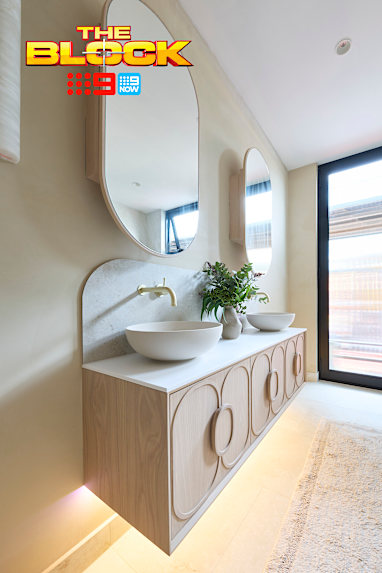The Block 2026 Room Reveals House 2 Main Bathroom Chantel and Wyatt