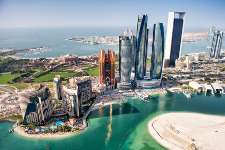 Take in Abu Dhabi’s futuristic architecture as you sail into Zayed Port.