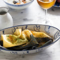 Go-to dish: Open lasagne with yellowfin tuna, king prawns and radicchio.