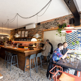 Inside the charming neighbourhood bistro.