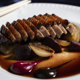 Duck marinated in koji fungus.