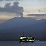 Mount Raung, in East Java, as seen from Gilimanuk Port in Bali.