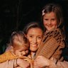 Charlotte Storey with daughters Eva, 3, and Rose, 5. 