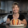 Tori Bicknell of Glory Us cafe in Melbourne’s Fitzroy North and its signature salad sandwich.