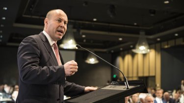Josh Frydenberg selling the 2021-22 budget in May this year. The promised plan to start budget repair will be pushed back beyond the next election.
