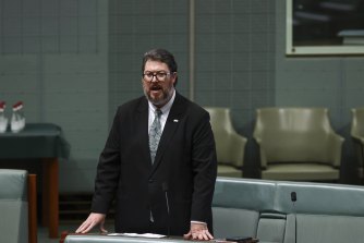 George Christensen on the floor of Parliament on Wednesday.