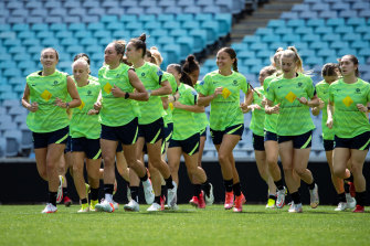 The Matildas are in Sydney, but training under strict quarantine conditions.