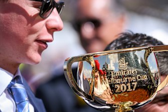 The much sought after Melbourne Cup trophy.