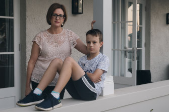 Louise Kuchel from Parents for ADHD Advocacy Australia and her son Liam, who has ADHD, at their Balgowlah home.  