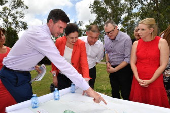 Then energy minister Mark Bailey pictured with Premier Annastacia Palaszczuk during the 2017 election campaign.
