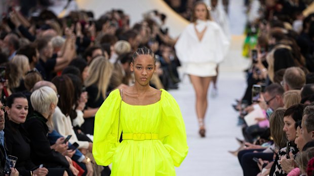 Highlighter hues at Valentino spring summer 2020.