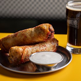 Goat spring rolls.