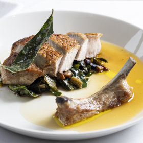 Fee-range pork chop.